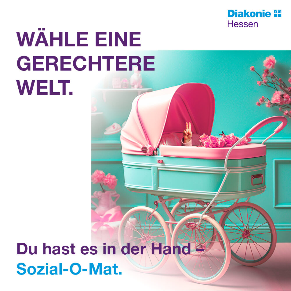 Kinderwagen mit Slogan