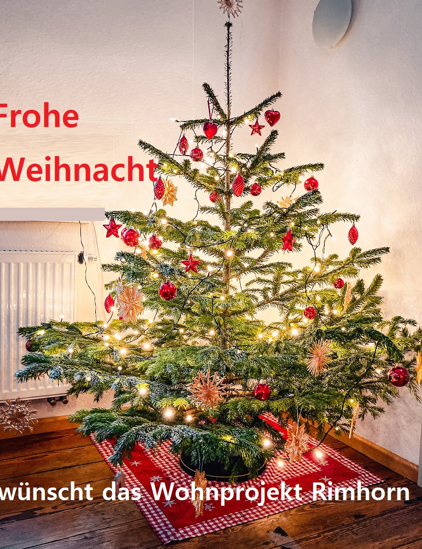 Geschmückter Weihnachtsbaum mit roten Kugeln